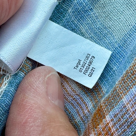 Universal Thread Blue/Tan Plaid Gauzy Cotton Button-Up Shirt Chest Pocket SizeXS - Picture 6 of 11